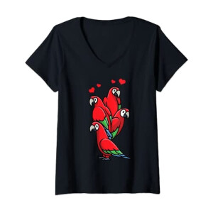 T-shirt Oiseau noir col en v femme