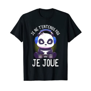 T-shirt Panda noir homme