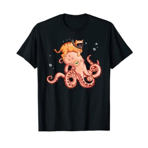 T-shirt Pieuvre noir homme/femme
