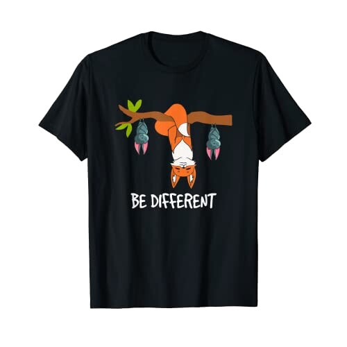 T-shirt Renard noir homme/femme