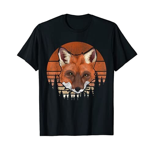 T-shirt Renard noir homme/femme