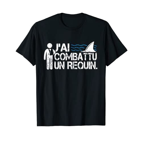 T-shirt Requin noir homme/femme