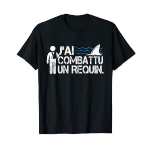 T-shirt Requin noir homme/femme