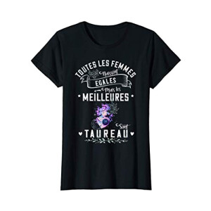 T-shirt Taureau noir femme