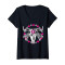 T-shirt Taureau noir col en v femme - miniature