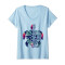 T-shirt Tortue bleu col en v femme - miniature