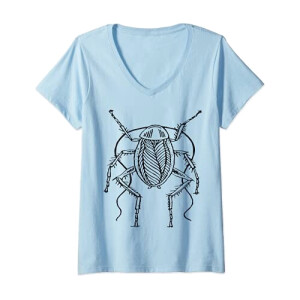 T-shirt Cafard bleu col en v femme