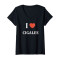 T-shirt Cigale noir col en v femme - miniature