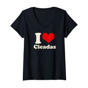 T-shirt Cigale noir col en v femme