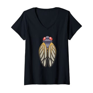T-shirt Cigale noir col en v femme