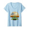 T-shirt Cigale bleu col en v femme - miniature