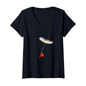 T-shirt Coccinelle noir col en v femme