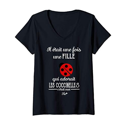 T-shirt Coccinelle noir col en v femme