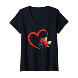 T-shirt Coccinelle noir col en v femme