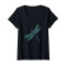 T-shirt Libellule noir col en v femme - miniature