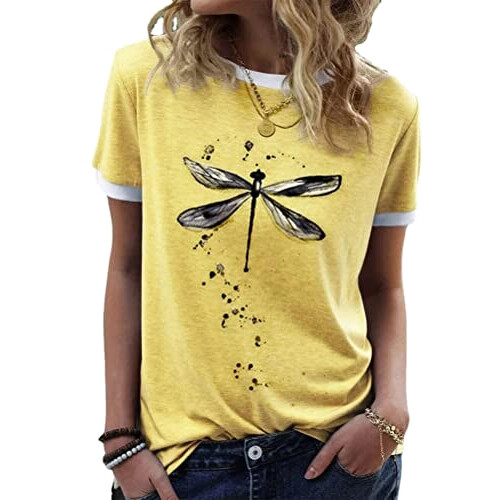 T-shirt Libellule g jaune femme variant 1 