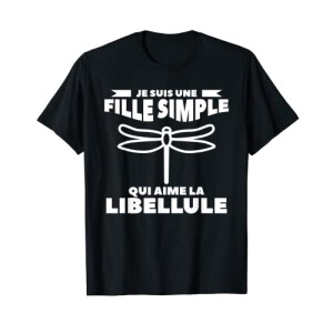 T-shirt Libellule noir fille