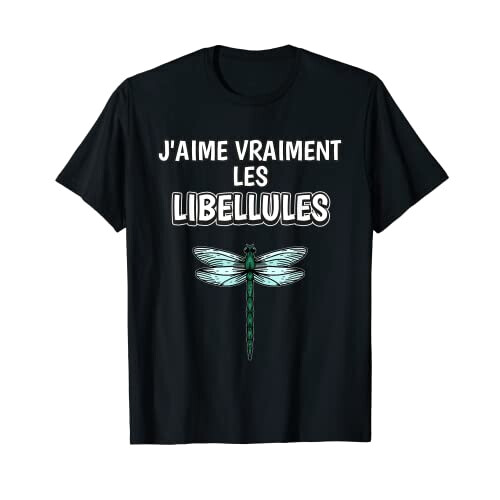 T-shirt Libellule noir homme/femme