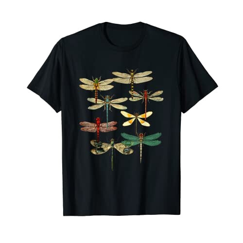 T-shirt Libellule noir homme/femme