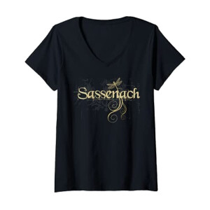 T-shirt Libellule noir col en v femme