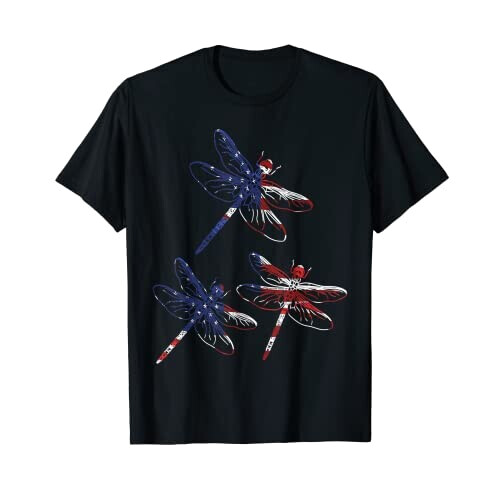 T-shirt Libellule noir homme/femme