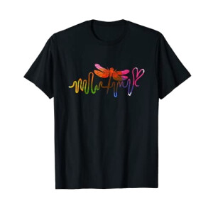 T-shirt Libellule noir homme/femme
