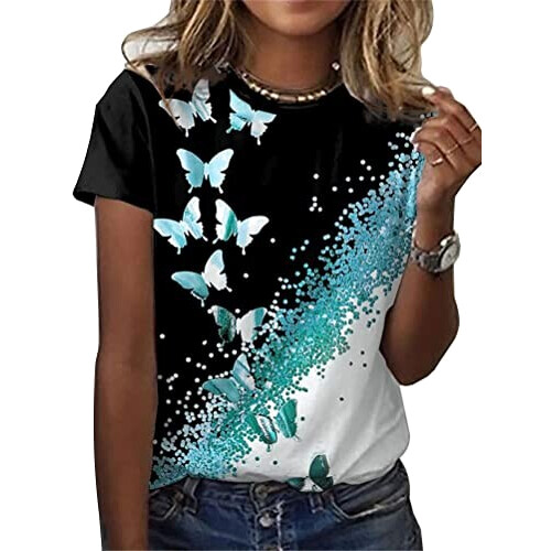 T-shirt Papillon a vert femme