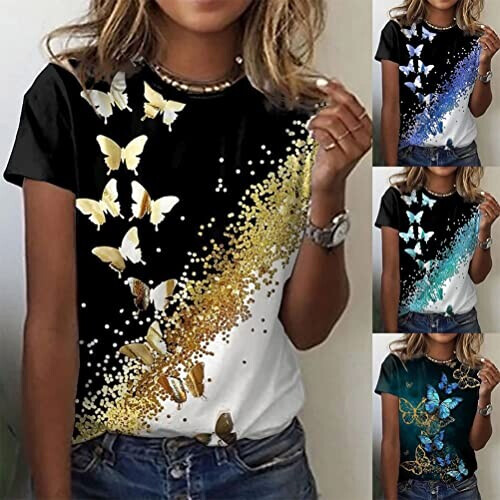 T-shirt Papillon a vert femme variant 0 