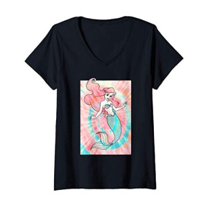 T-shirt Sirène rose col en v femme