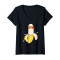 T-shirt Banane noir col en v femme - miniature