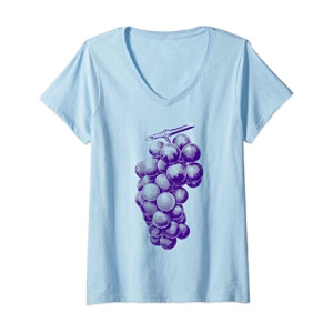 T-shirt Raisin rose col en v femme