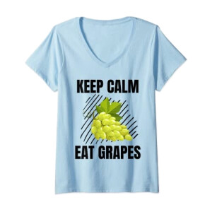 T-shirt Raisin bleu col en v femme