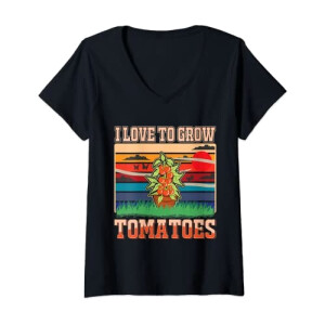 T-shirt Tomate noir col en v femme