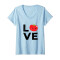 T-shirt Tomate bleu col en v femme - miniature