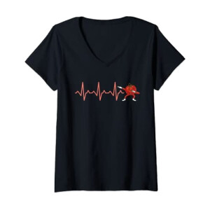 T-shirt Tomate noir col en v femme