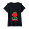 T-shirt Tomate noir col en v femme - miniature