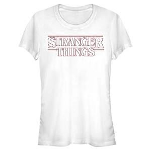 T-shirt Stranger things blanc. femme