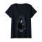 T-shirt Mercredi Addams noir col en v femme - miniature