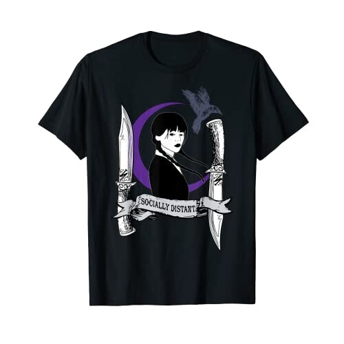 T-shirt Mercredi Addams noir homme/femme