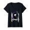 T-shirt Mercredi Addams noir col en v femme - miniature