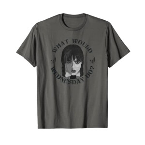 T-shirt Mercredi Addams gris homme/femme